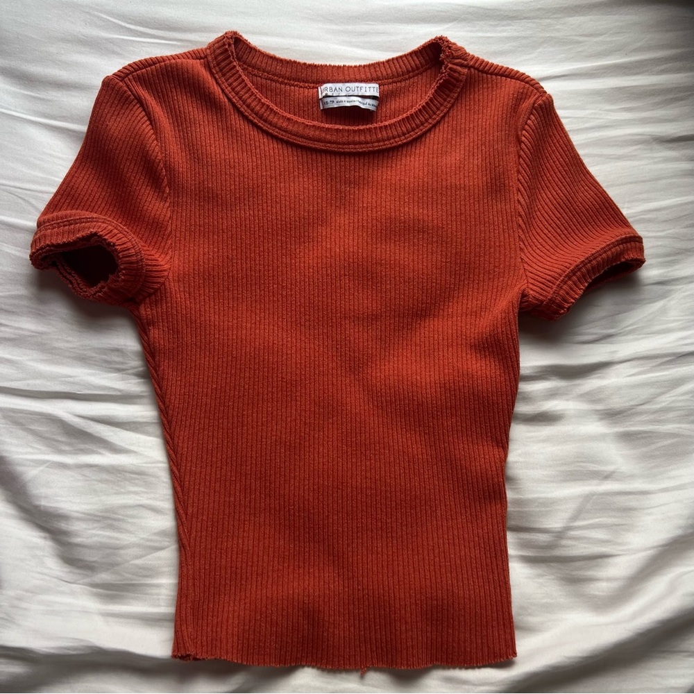 Urban Outfitters Orange Ribbed Top